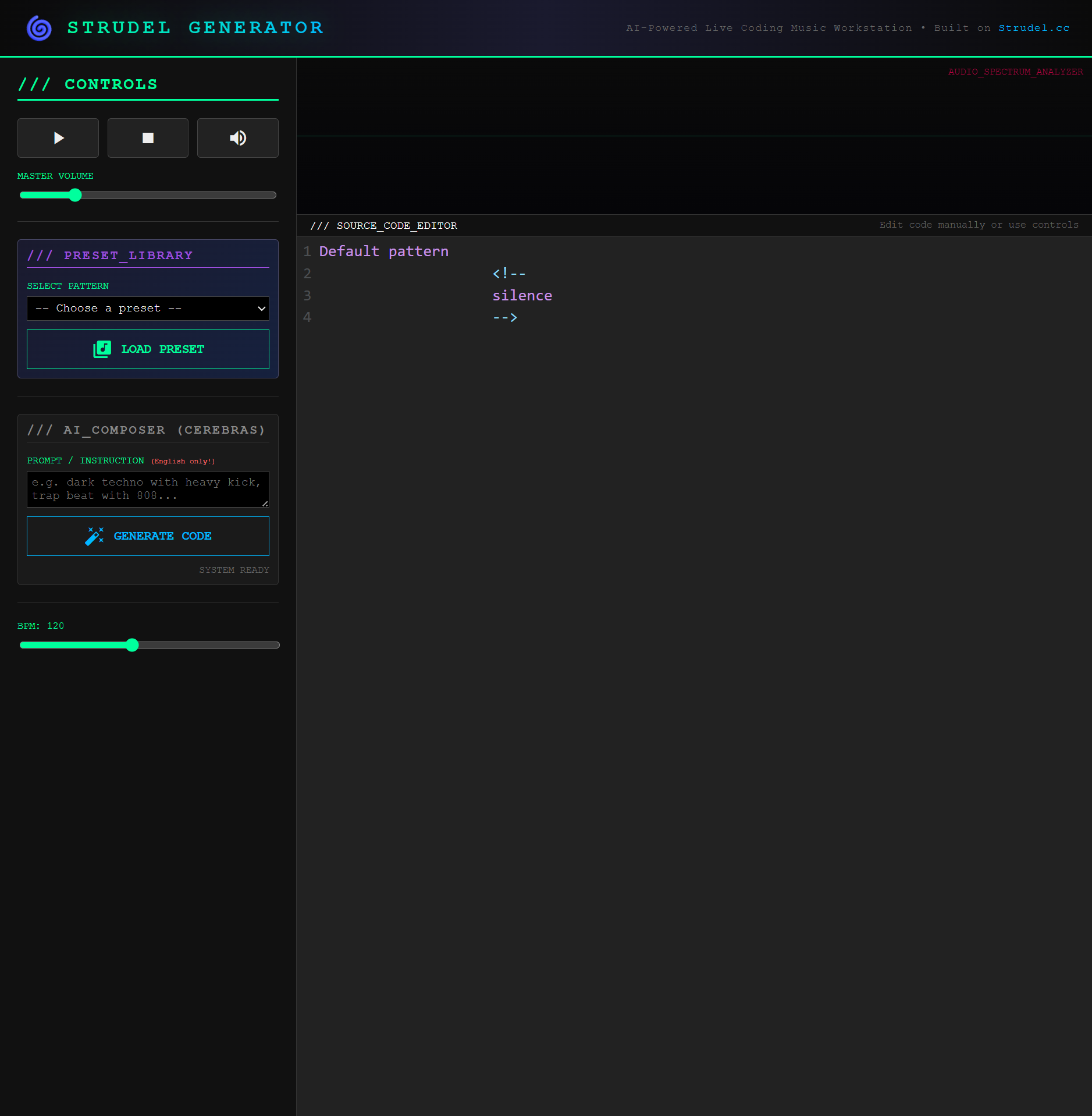 Strudel Generator - AI Music Workstation